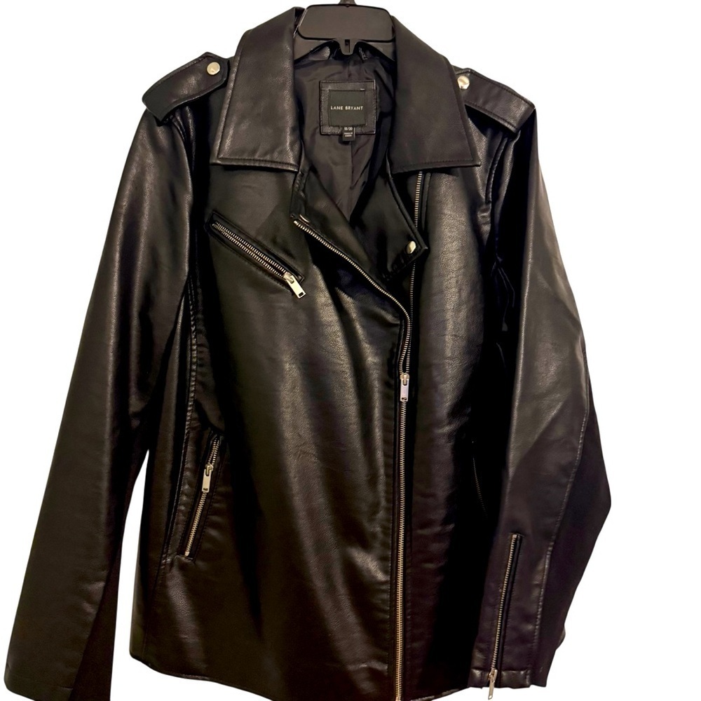 Lane Bryant Black Leather Moto Jacket
